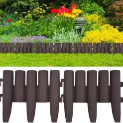 vidaXL Vallas De Jardín-Bordes de jardín 36 unidades PP marrón 10 m