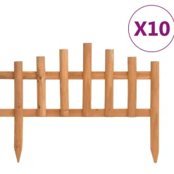 vidaXL Bordes de jardín 10 unidades madera de abeto 4,4 m Marrón