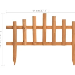 vidaXL Bordes de jardín 10 unidades madera de abeto 4,4 m Marr&oacute;n