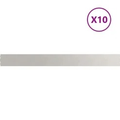 vidaXL Bordes para césped 10 uds 10x103 cm Acero inoxidable Best