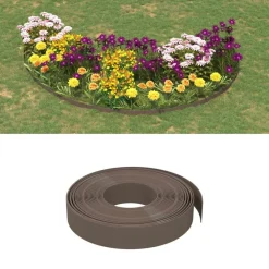 vidaXL Bordura de jardín polietileno marrón 10 m 10 cm Marr&oacute;n New