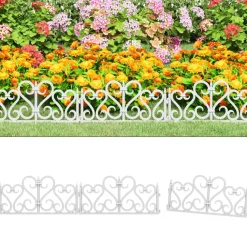 vidaXL Borduras de jardín 17 unidades PP 10 m Blanco