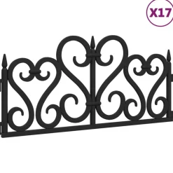 vidaXL Borduras de jardín 17 unidades PP 10 m Negro Clearance