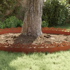 vidaXL Vallas De Jardín-Borduras para césped 10 pcs Oxidado 103 x 0,05 x 22 cm