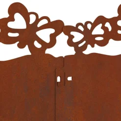 vidaXL Vallas De Jardín-Borduras para césped 10 pcs Oxidado 103 x 0,05 x 22 cm
