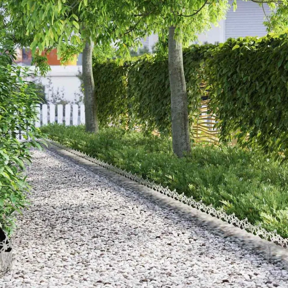 vidaXL Vallas De Jardín-Borduras para césped 10 pcs Plateado 103 x 0,05 x 22 cm