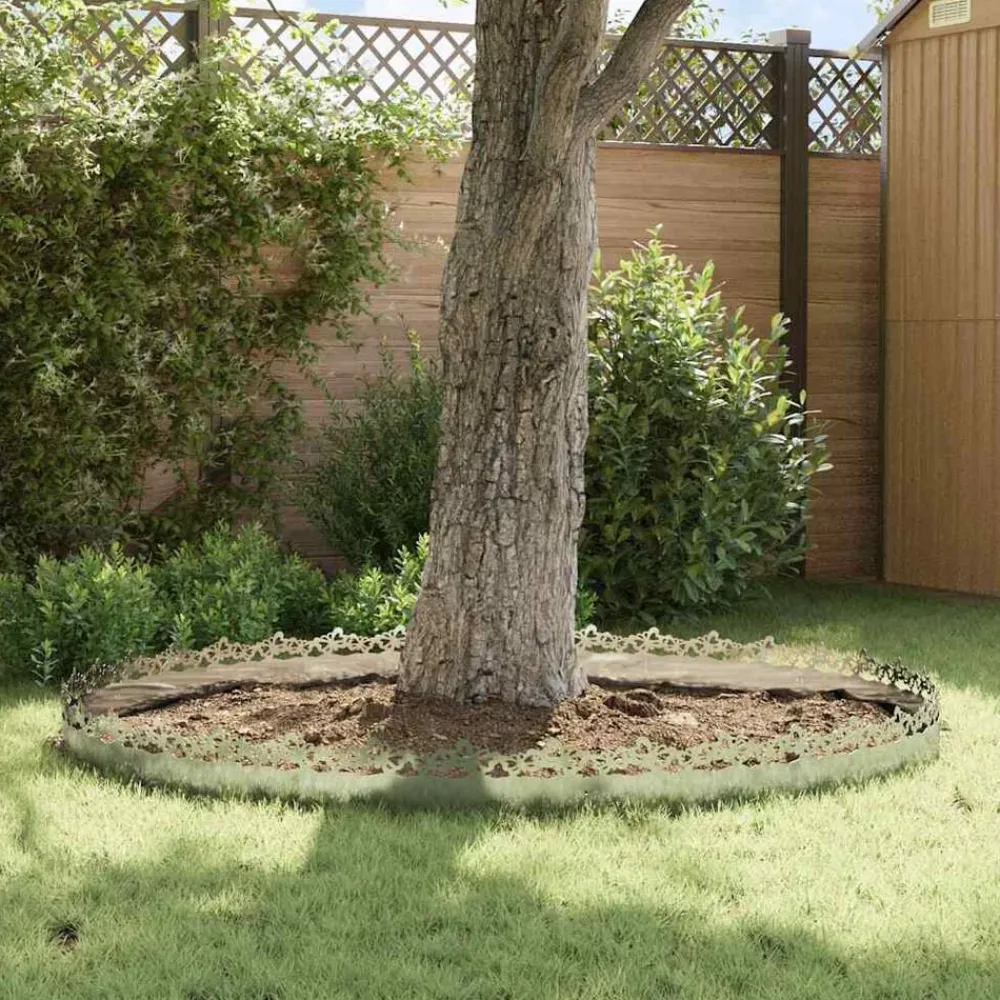 vidaXL Vallas De Jardín-Borduras para césped 10 pcs Plateado 103 x 0,05 x 22 cm