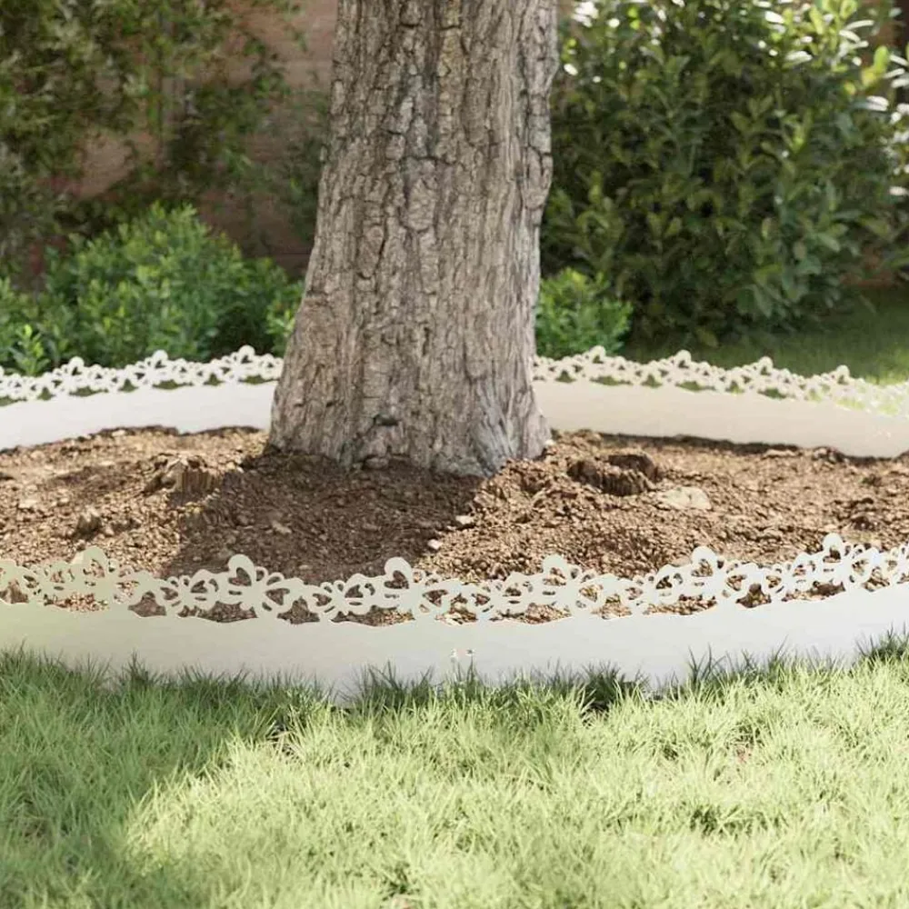 vidaXL Vallas De Jardín-Borduras para césped 10 pcs 103 x 0,05 x 22 cm Acero