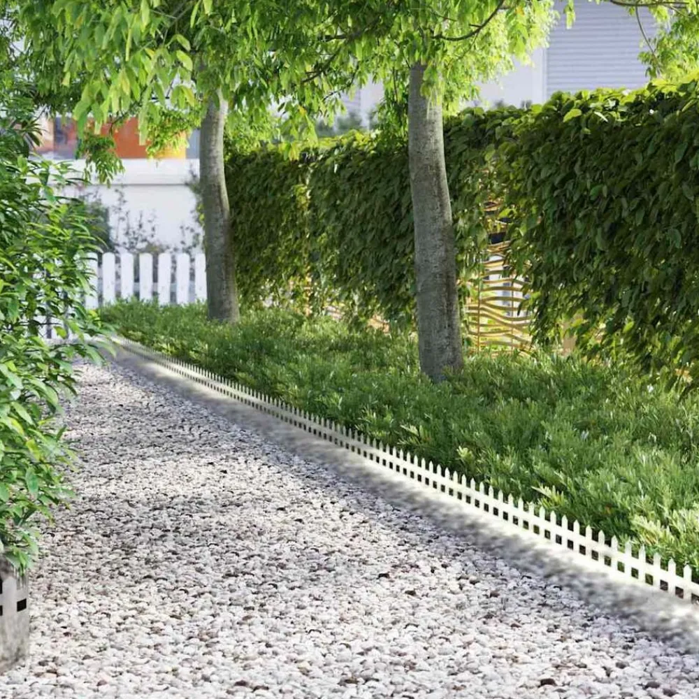 vidaXL Vallas De Jardín-Borduras para césped 10 pcs Plateado 103 x 0,05 x 22 cm