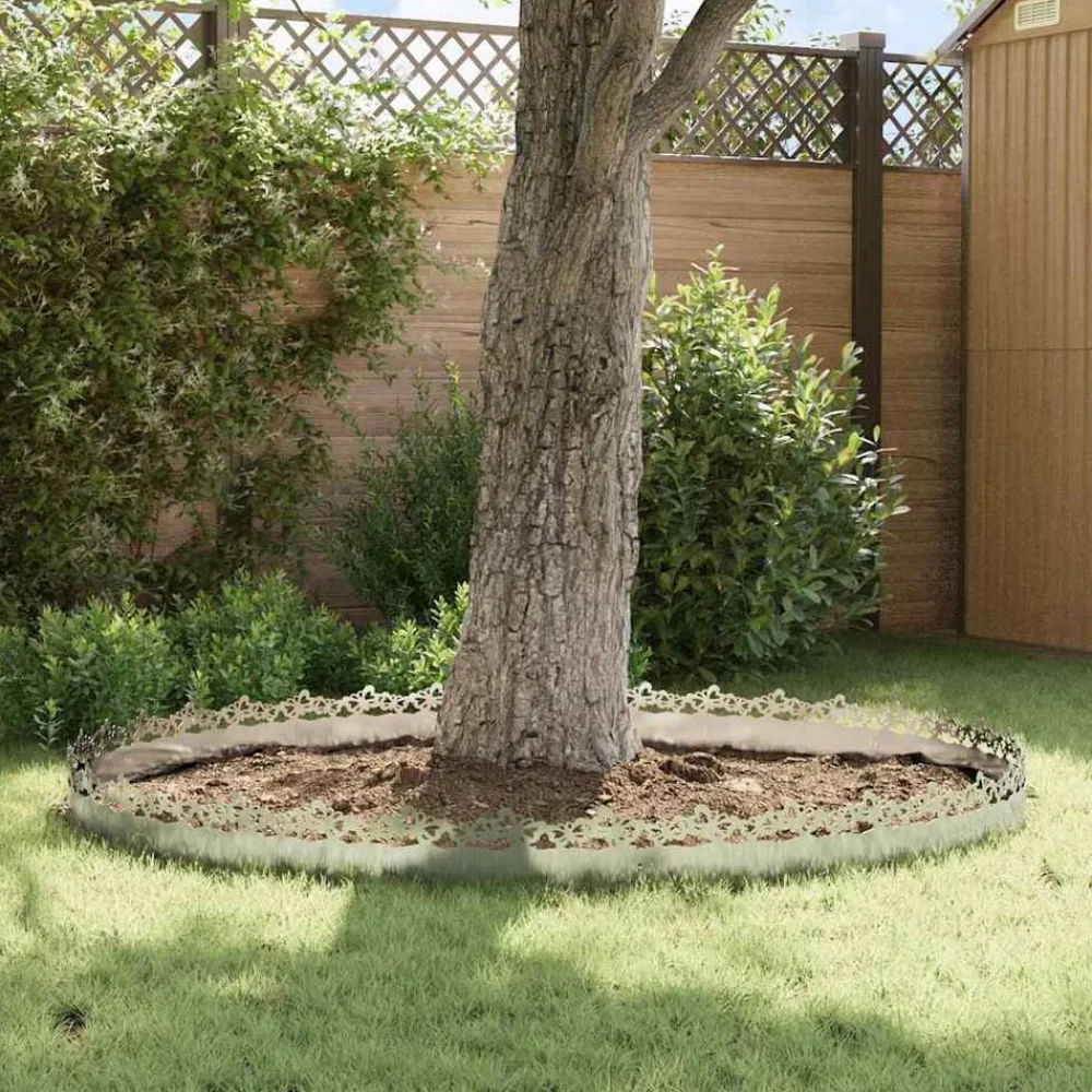 vidaXL Vallas De Jardín-Borduras para césped 10 pcs Plateado 103 x 0,05 x 22 cm