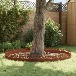 vidaXL Vallas De Jardín-Borduras para césped 10 pcs Oxidado 103 x 0,05 x 22 cm