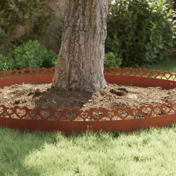 vidaXL Vallas De Jardín-Borduras para césped 10 pcs Oxidado 103 x 0,05 x 22 cm
