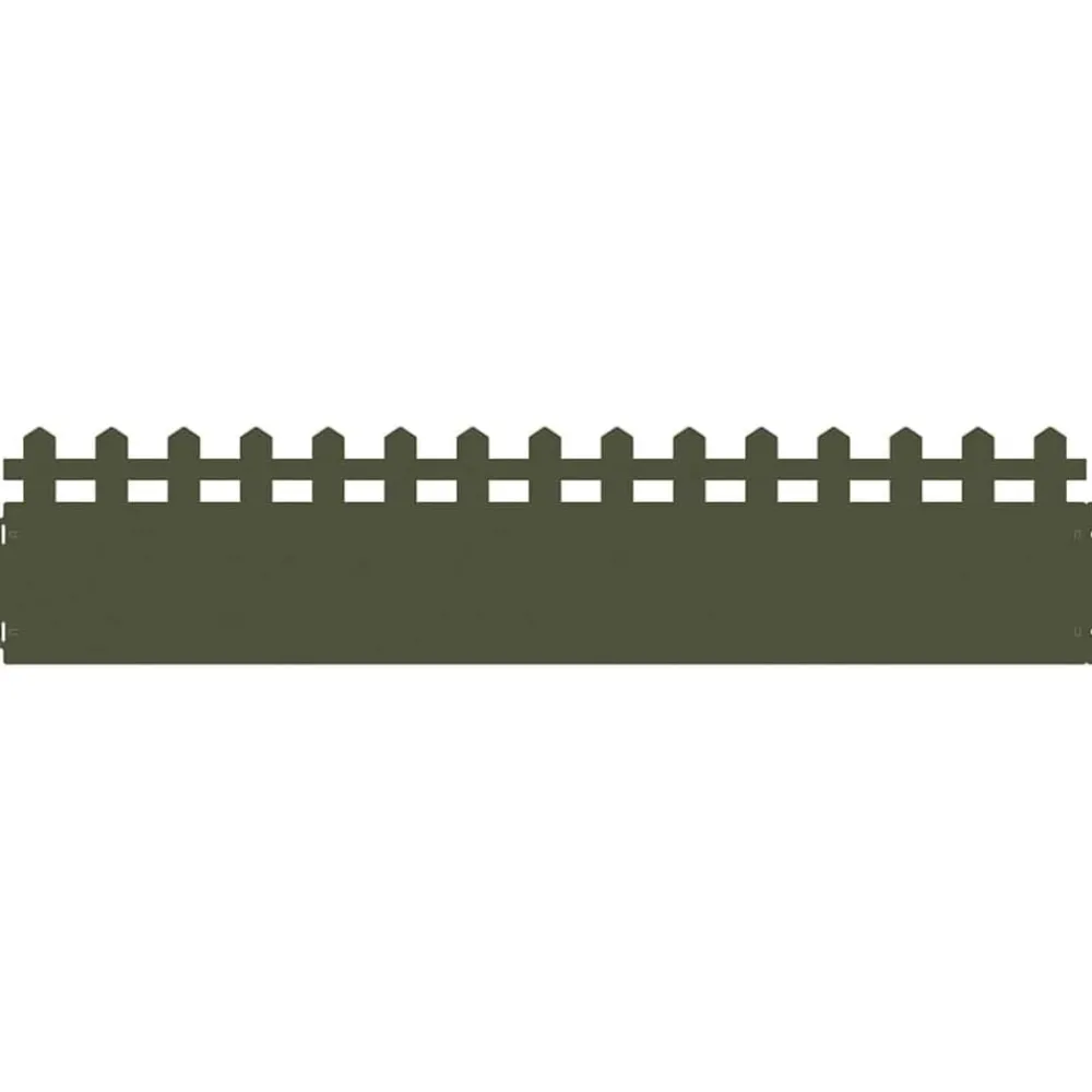vidaXL Borduras para césped 10 pcs 103 x 0,05 x 22 cm Verde oliva Outlet