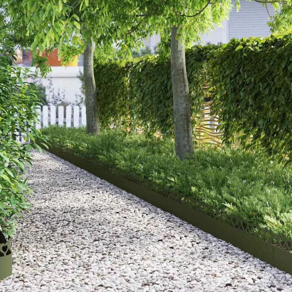 vidaXL Vallas De Jardín-Borduras para césped 10 pcs 103 x 0,05 x 22 cm