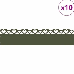 vidaXL Vallas De Jardín-Borduras para césped 10 pcs 103 x 0,05 x 22 cm