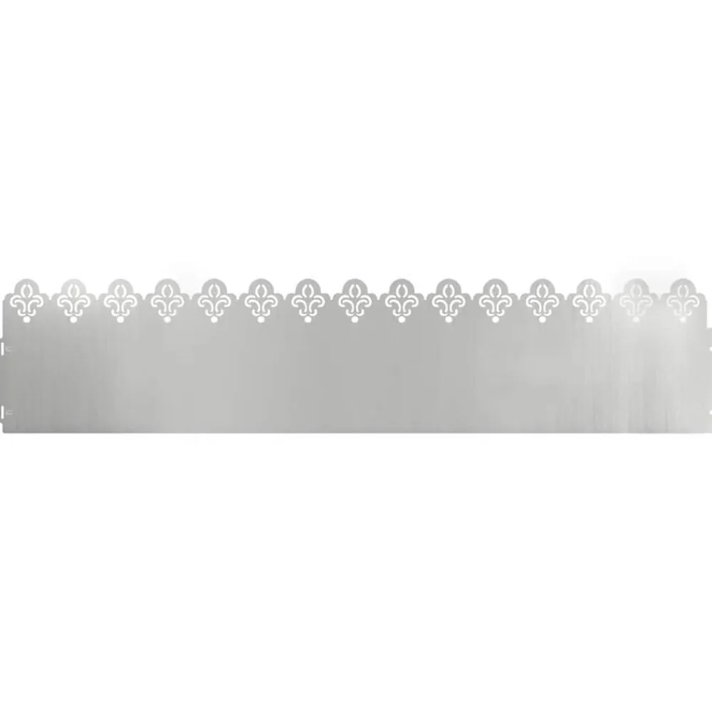 vidaXL Borduras para césped 10 pcs Plateado 103 x 0,05 x 22 cm Acero galvanizado Discount