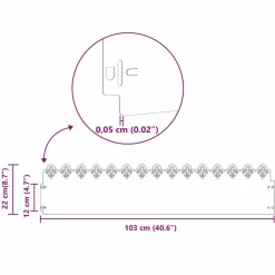vidaXL Borduras para césped 10 pcs Plateado 103 x 0,05 x 22 cm Acero galvanizado Discount