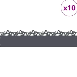 vidaXL Borduras para césped 10 pcs 103 x 0,05 x 22 cm Acero Antracita Online