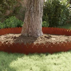 vidaXL Vallas De Jardín-Borduras para césped 10 pcs Oxidado 103 x 0,05 x 22 cm