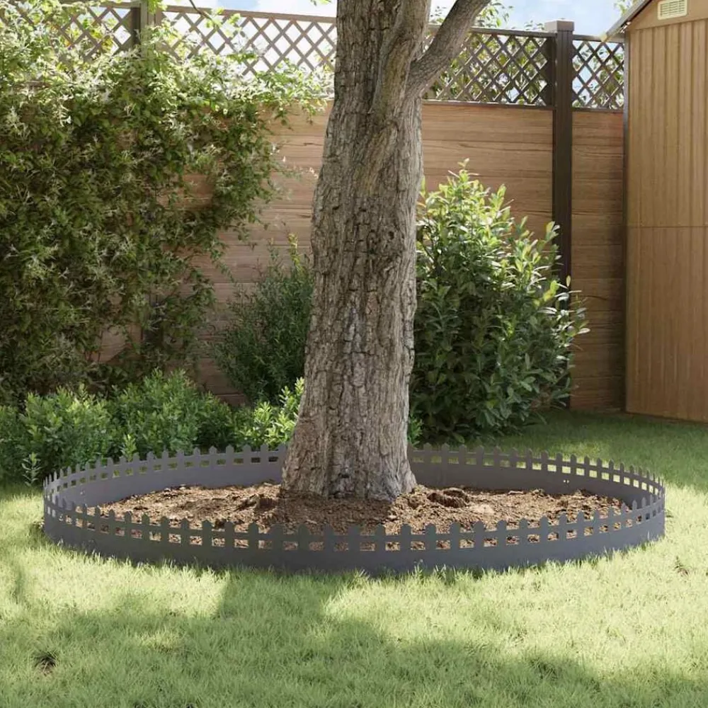 vidaXL Vallas De Jardín-Borduras para césped 10 pcs 103 x 0,05 x 22 cm Acero
