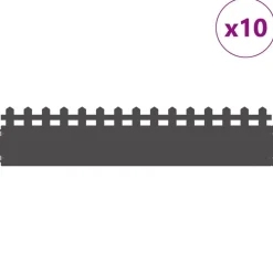 vidaXL Vallas De Jardín-Borduras para césped 10 pcs 103 x 0,05 x 22 cm Acero