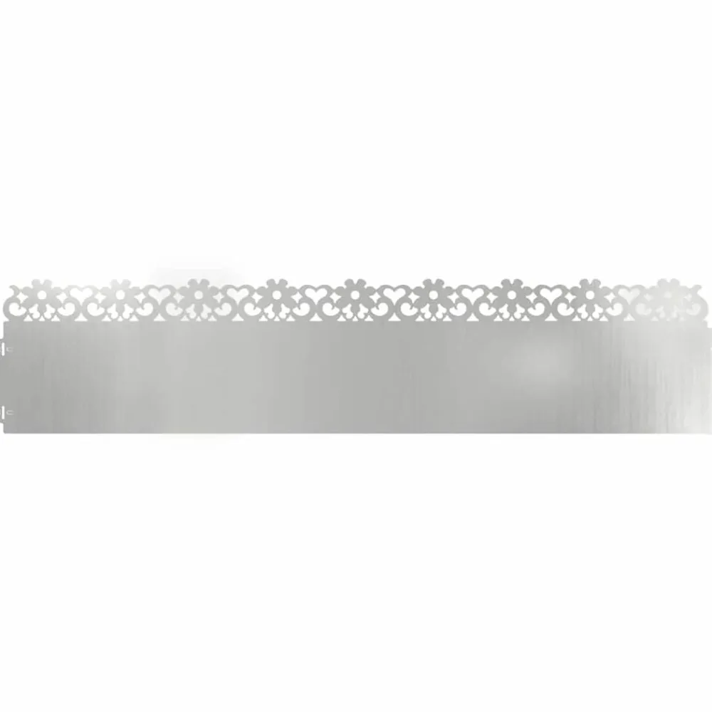 vidaXL Vallas De Jardín-Borduras para césped 10 pcs Plateado 103 x 0,05 x 22 cm