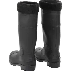 vidaXL Actividades Al Aire Libre-Botas de agua con calcetines extraíbles negro número 38 PVC