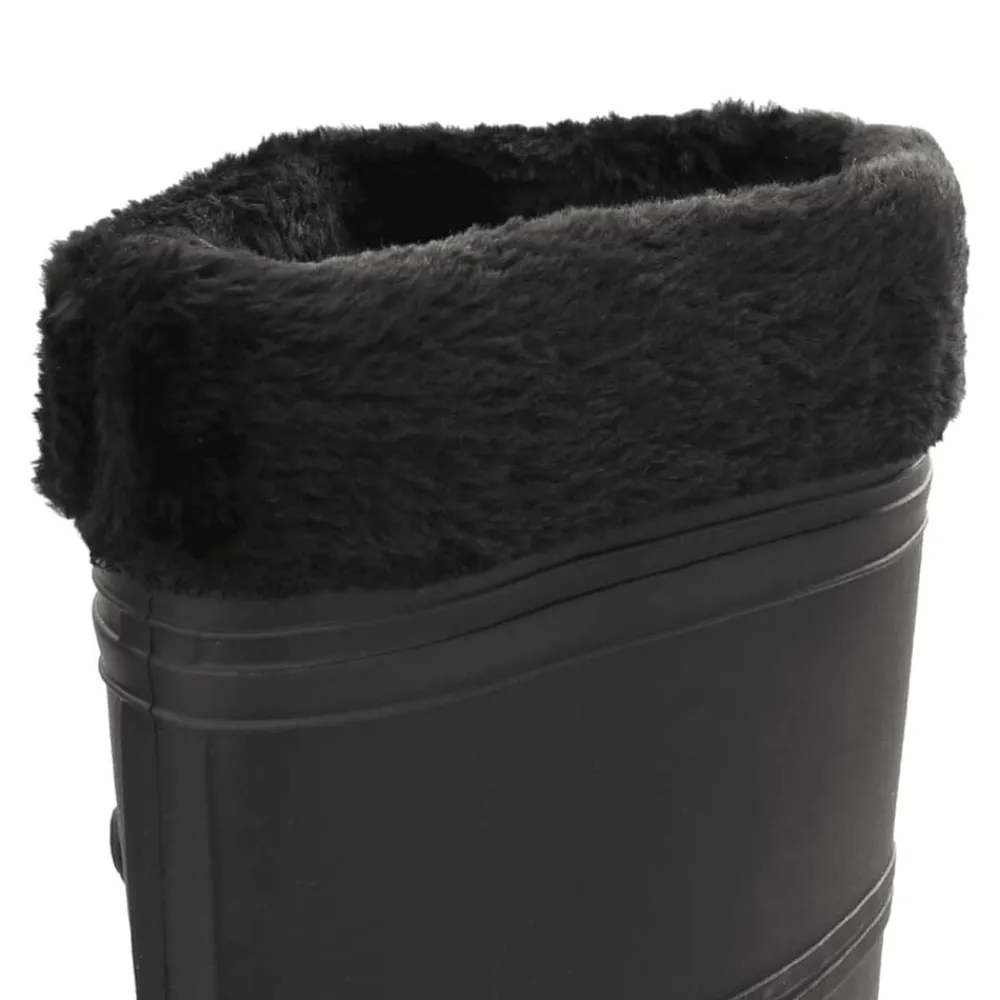vidaXL Actividades Al Aire Libre-Botas de agua con calcetines extraíbles negro número 38 PVC