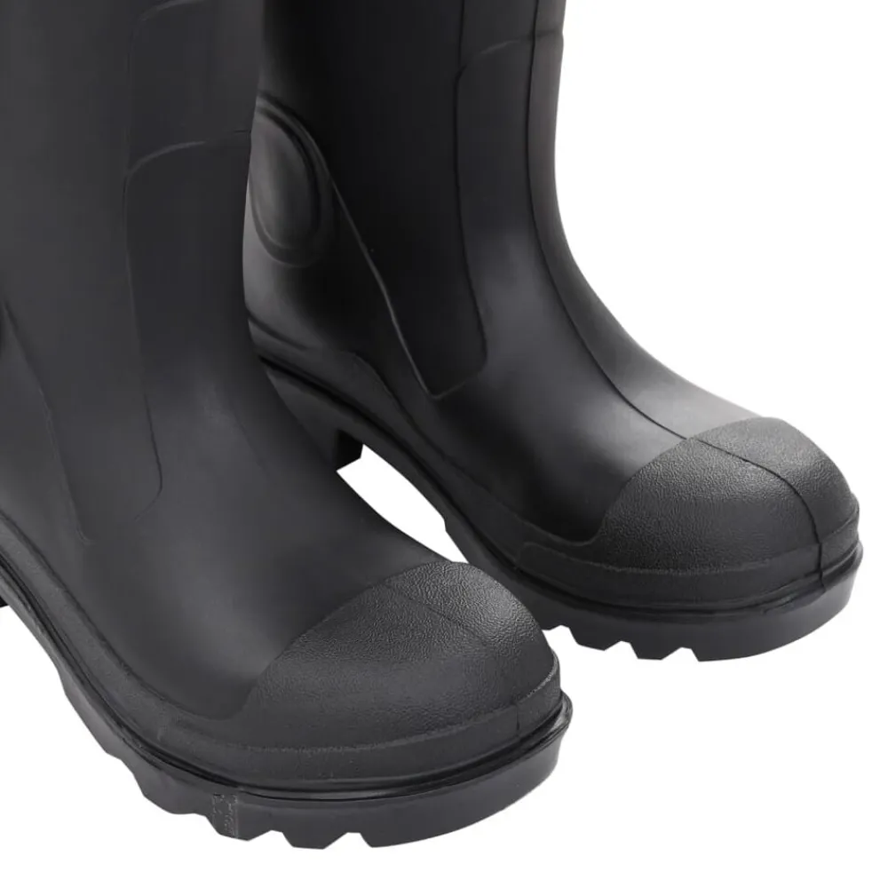 vidaXL Actividades Al Aire Libre-Botas de agua con calcetines extraíbles negro número 38 PVC