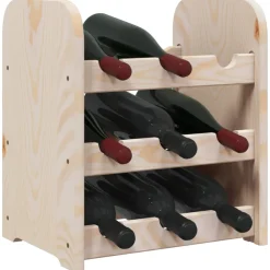 vidaXL Armarios Y Almacenamiento-Botellero de madera maciza de pino 33x25x37 cm