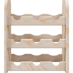 vidaXL Armarios Y Almacenamiento-Botellero de madera maciza de pino 33x25x37 cm