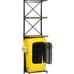 vidaXL Botellero forma de tractor madera mango 49x31x172 cm Amarillo Best
