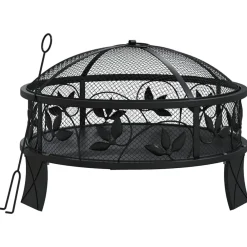 vidaXL Brasero con atizador acero XXL 50 cm
