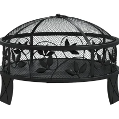 vidaXL Brasero con atizador acero XXL 50 cm