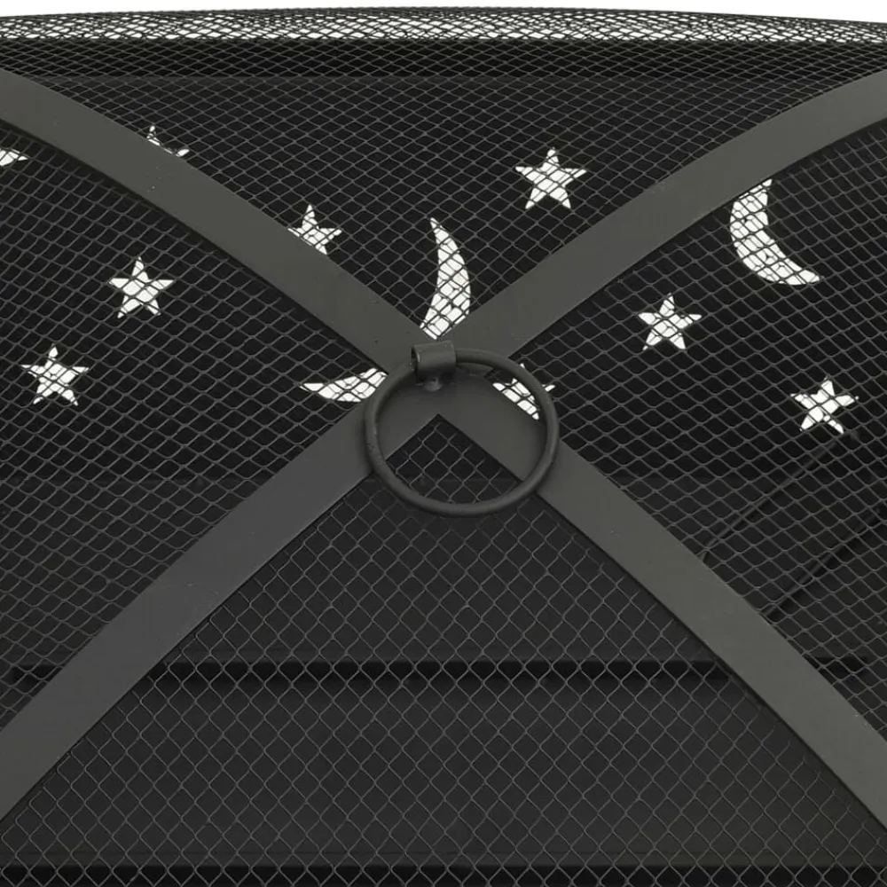 vidaXL Brasero con atizador acero XXL 62 cm Hot