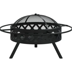 vidaXL Brasero con atizador acero XXL 70 cm Hot