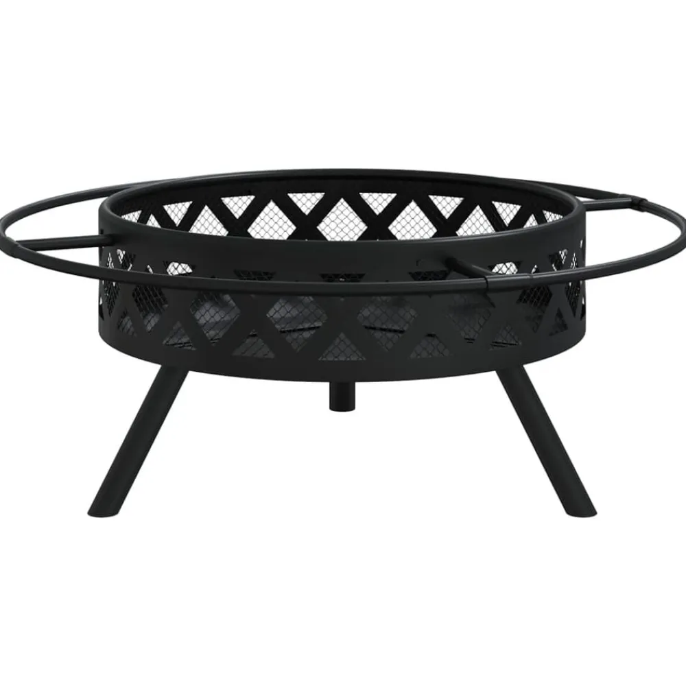 vidaXL Brasero con atizador acero XXL 70 cm Hot