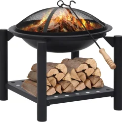 vidaXL Brasero con atizador acero 54x54x55 cm Best