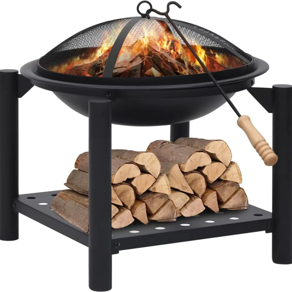 vidaXL Brasero con atizador acero 54x54x55 cm Best