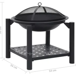 vidaXL Brasero con atizador acero 54x54x55 cm Best