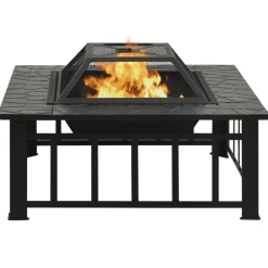 vidaXL Brasero con atizador acero 79x79x46,5 cm Outlet