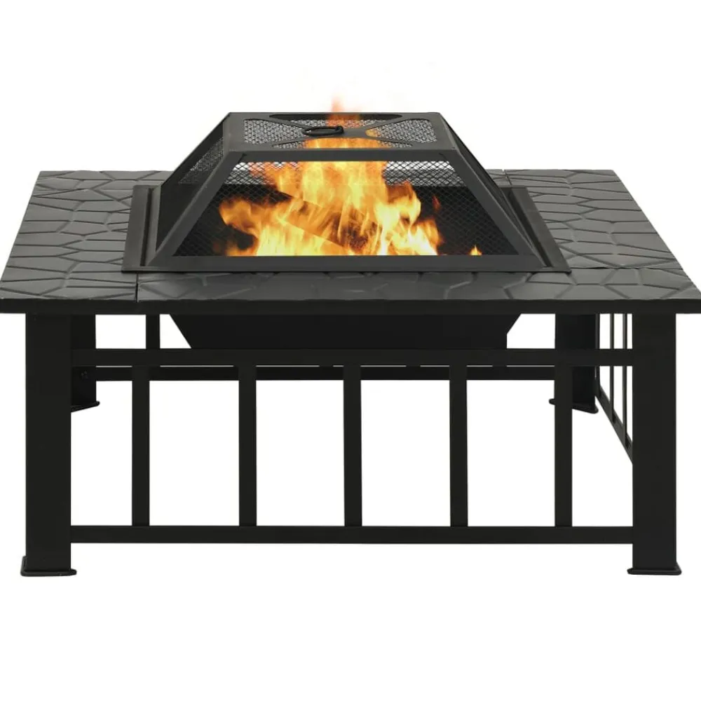 vidaXL Brasero con atizador acero 79x79x46,5 cm Outlet