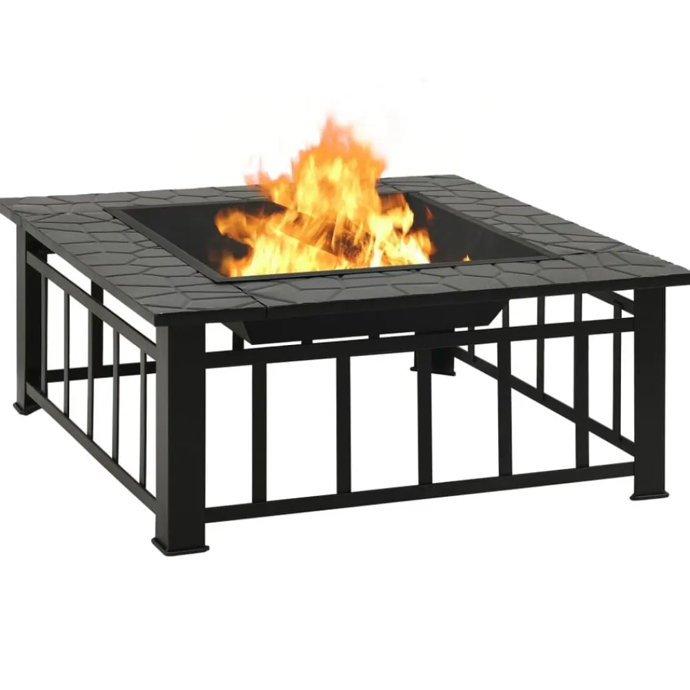 vidaXL Brasero con atizador acero 79x79x46,5 cm Outlet