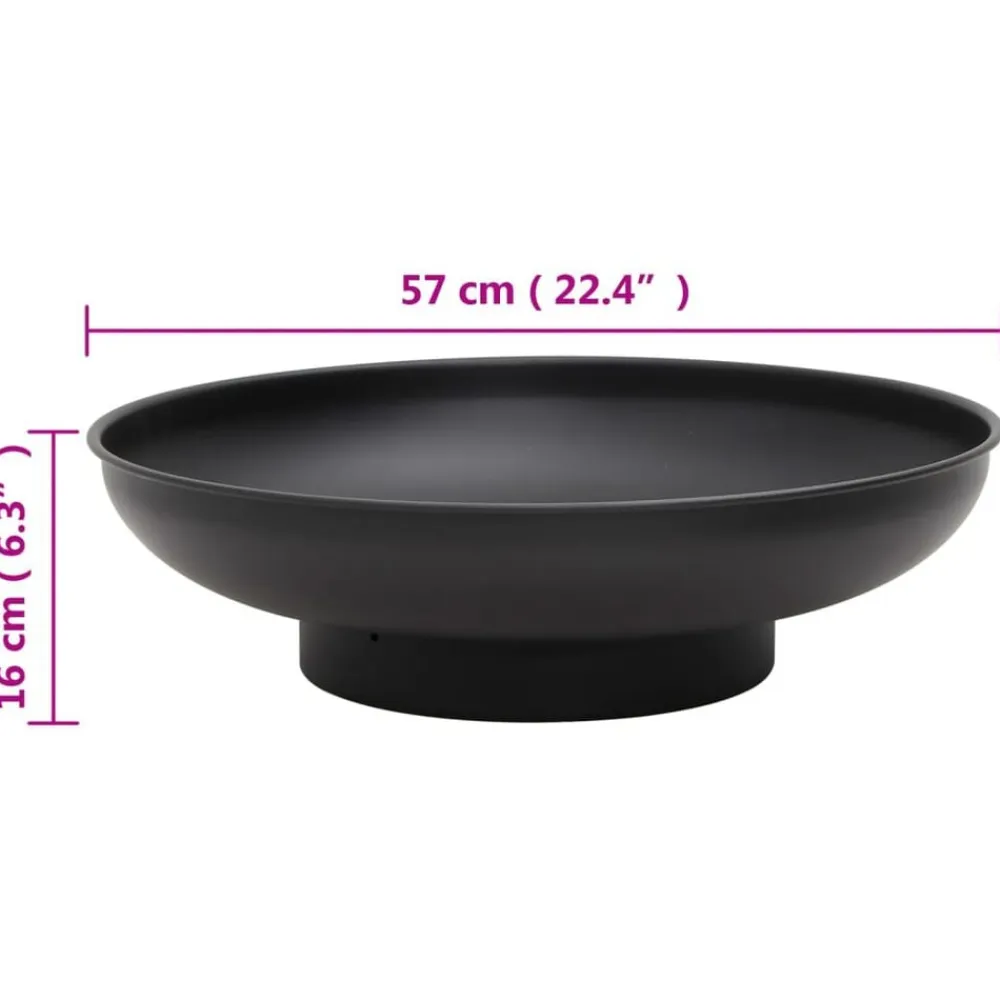 vidaXL Brasero de acero 57 cm Negro Clearance