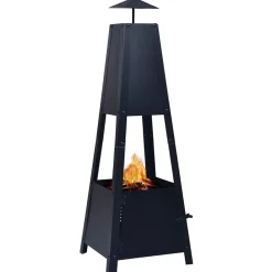 vidaXL Brasero de acero negro 35x35x99 cm Best