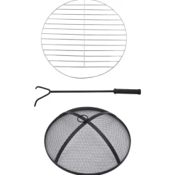 vidaXL Brasero de mosaico cerámica y blanco 68 cm Negro Best