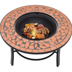 vidaXL Chimeneas-Brasero de mosaico cerámica 68 cm