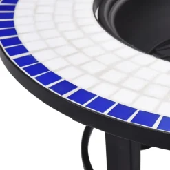 vidaXL Brasero de mosaico cerámica 68 cm Azul y blanco Clearance