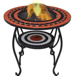 vidaXL Chimeneas-Brasero mesa de mosaico cerámica 68 cm