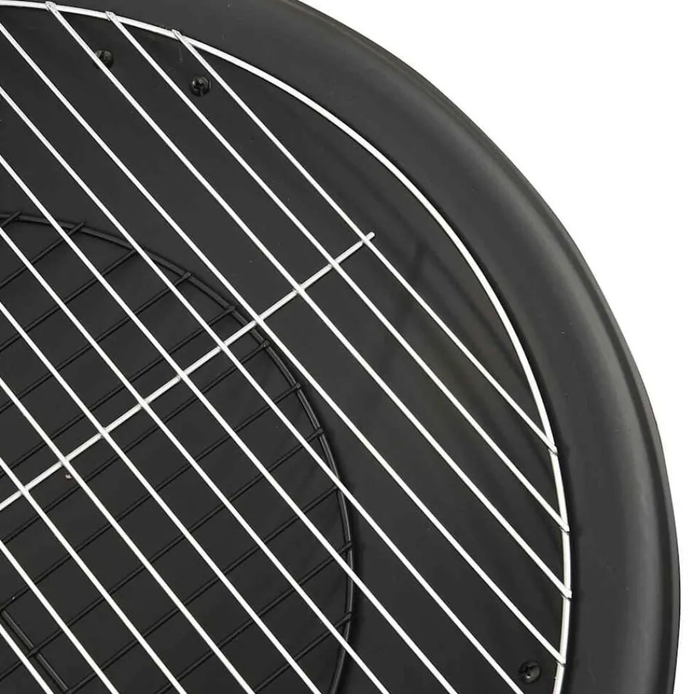 vidaXL Brasero y barbacoa 2 en 1 con atizador acero 56x56x49 cm Negro Discount